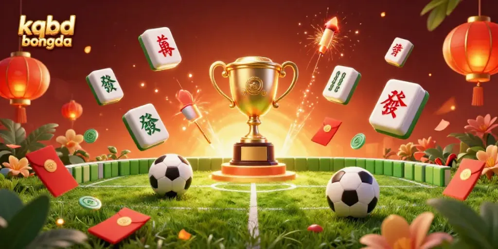 Experience live scores and updates with kqbd bongda, showcasing dynamic football elements and vibrant visuals.