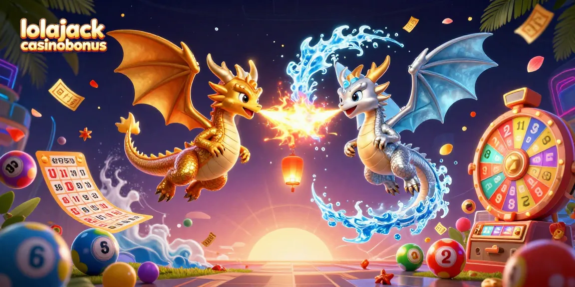 Experience the thrills with the lolajack casinobonus, featuring fiery dragons and vibrant gaming elements.