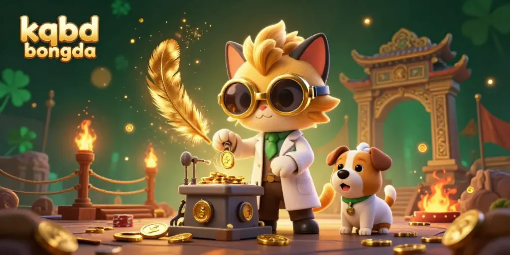 Experience thrilling action with kqbd bongda in an energetic casino scene featuring a mad scientist cat and assistant.