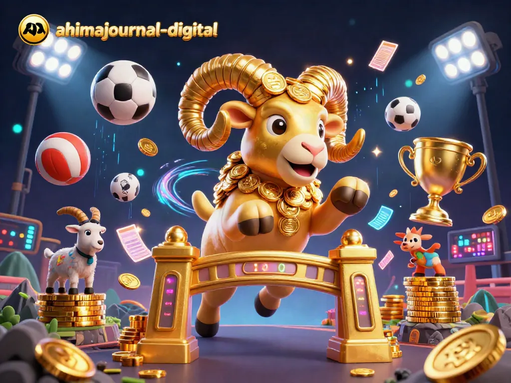 Play exciting games at ahimajournal-digital with a golden ram charging through a vibrant casino scene.