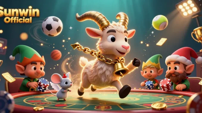 Experience thrilling games at Sunwin Official with a festive casino vibe featuring Krampus, a tiny angel, and mischievous gremlins.